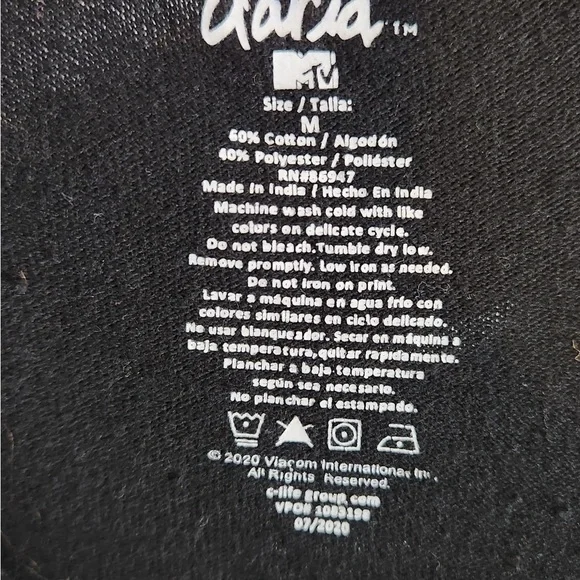 Daria  Graphic Tee Shirt Black Size Medium - Picture 3 of 3